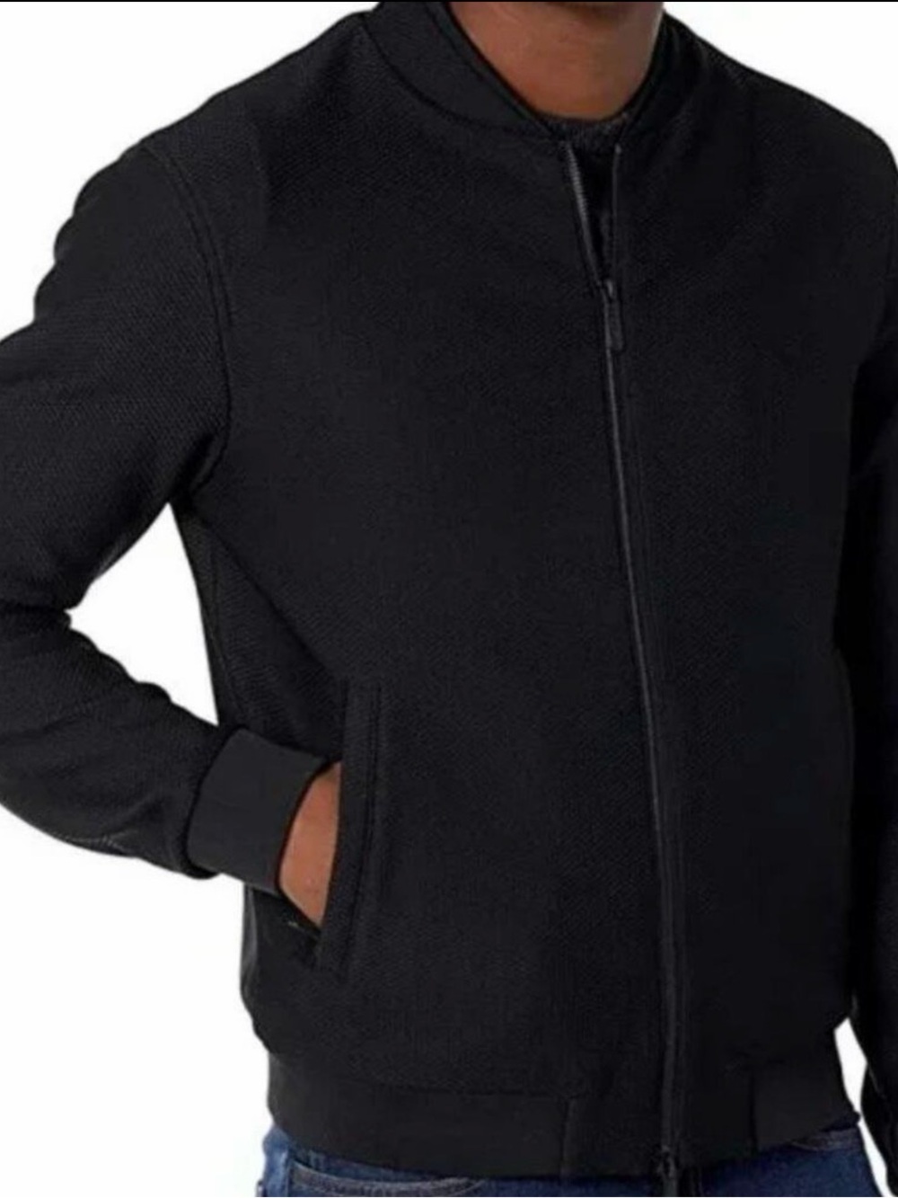Emporio Armani Black Bomber Jacket